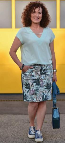 Hilco Stretchjeans Kaija mint Blätter